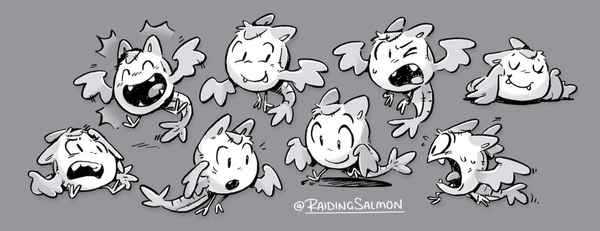 Bat Buddy (character pose sheet)