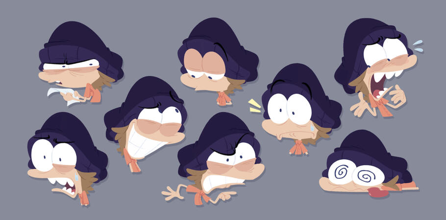 Shrimpy Persona (character expression sheet)